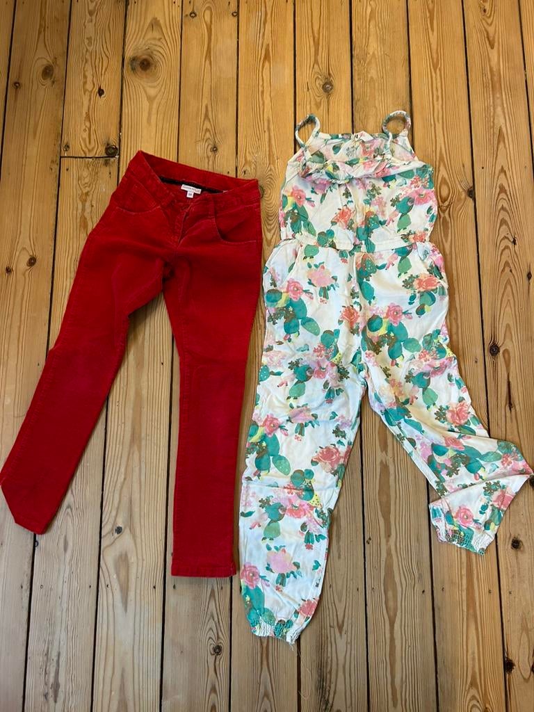 Hampton Bay Kids broek +H&M jumpsuit maat 128 in goede staat, Ophalen, Zo goed als nieuw, Meisje, Broek