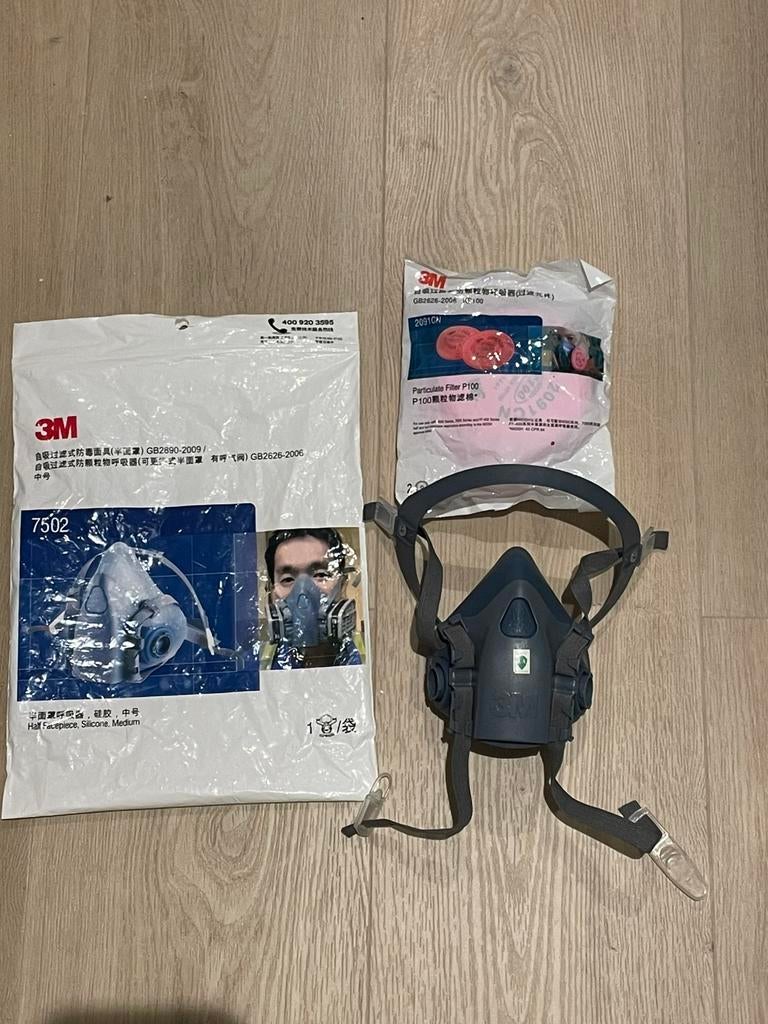 3M-masker + 2 3M P100-filters (99,97% filtratie), Doe-het-zelf en Bouw, Adembescherming, Ophalen of Verzenden, Nieuw