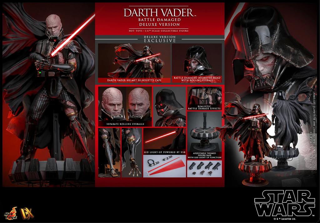 Hot Toys Star Wars Darth Vader Battle Damaged DX45 Deluxe, Envoi, Neuf