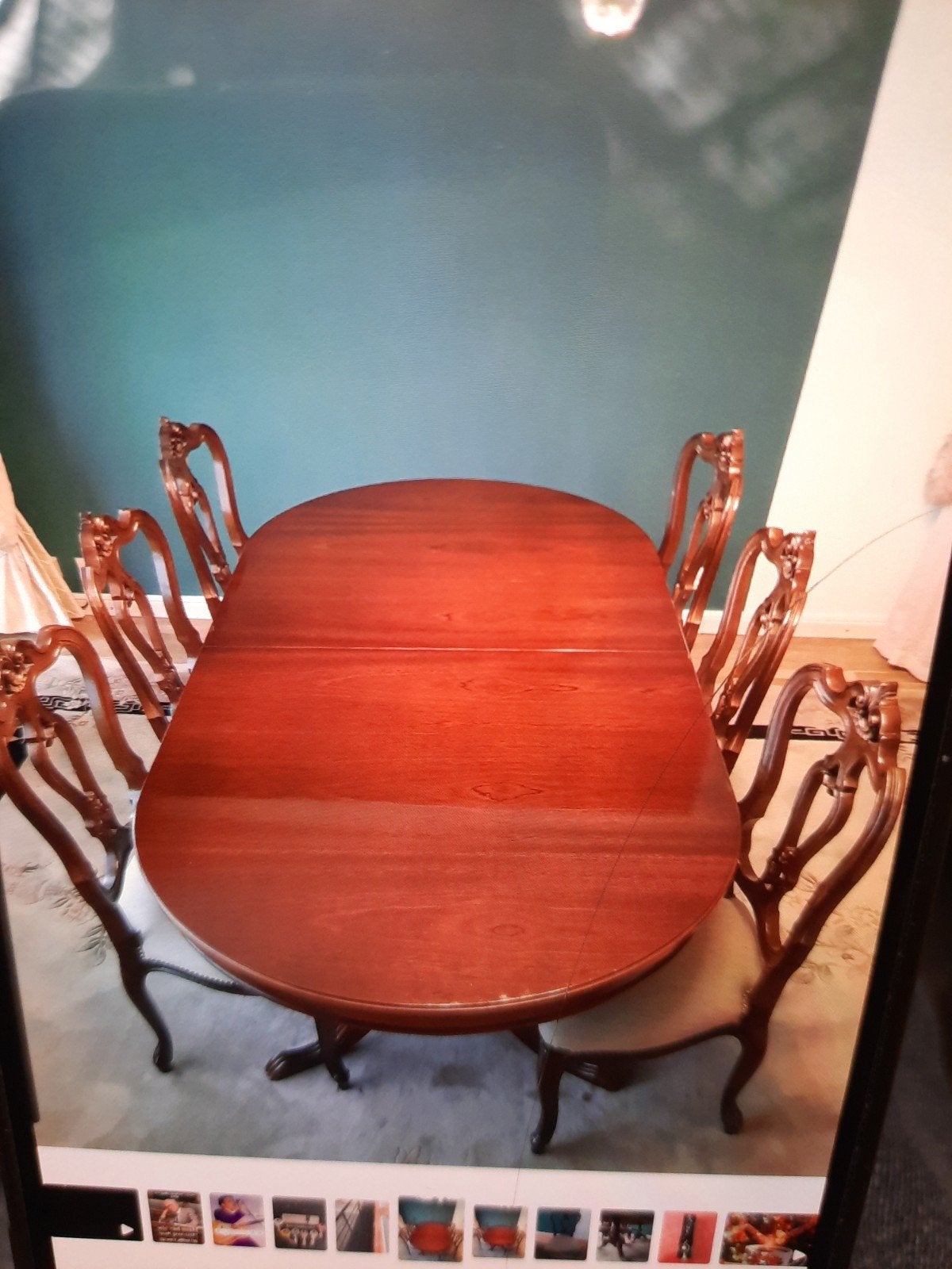 tafel met 6 stoelen in uitstekende staat, Ophalen