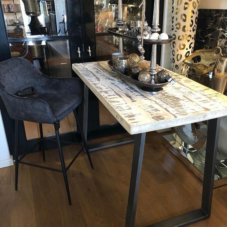 UNIEKE BARTAFEL eettafel massief hout - 92 hoog, Ophalen, Zo goed als nieuw