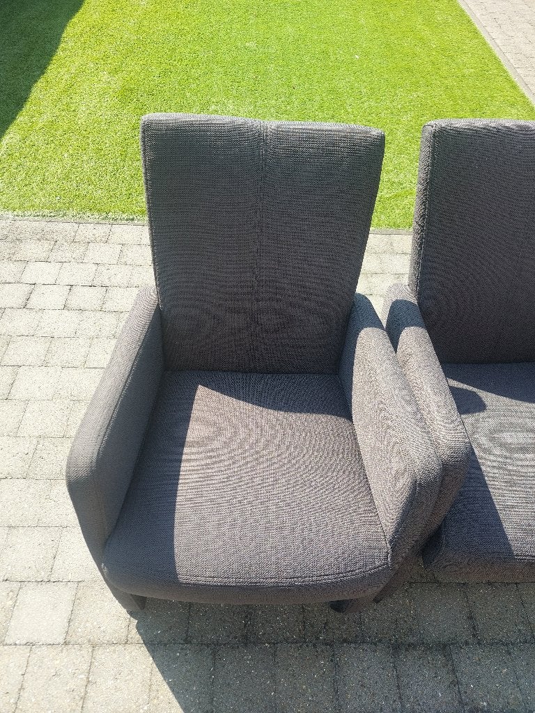 6 eetkamerstoelen, Ophalen, Zwart, Zo goed als nieuw, Stof