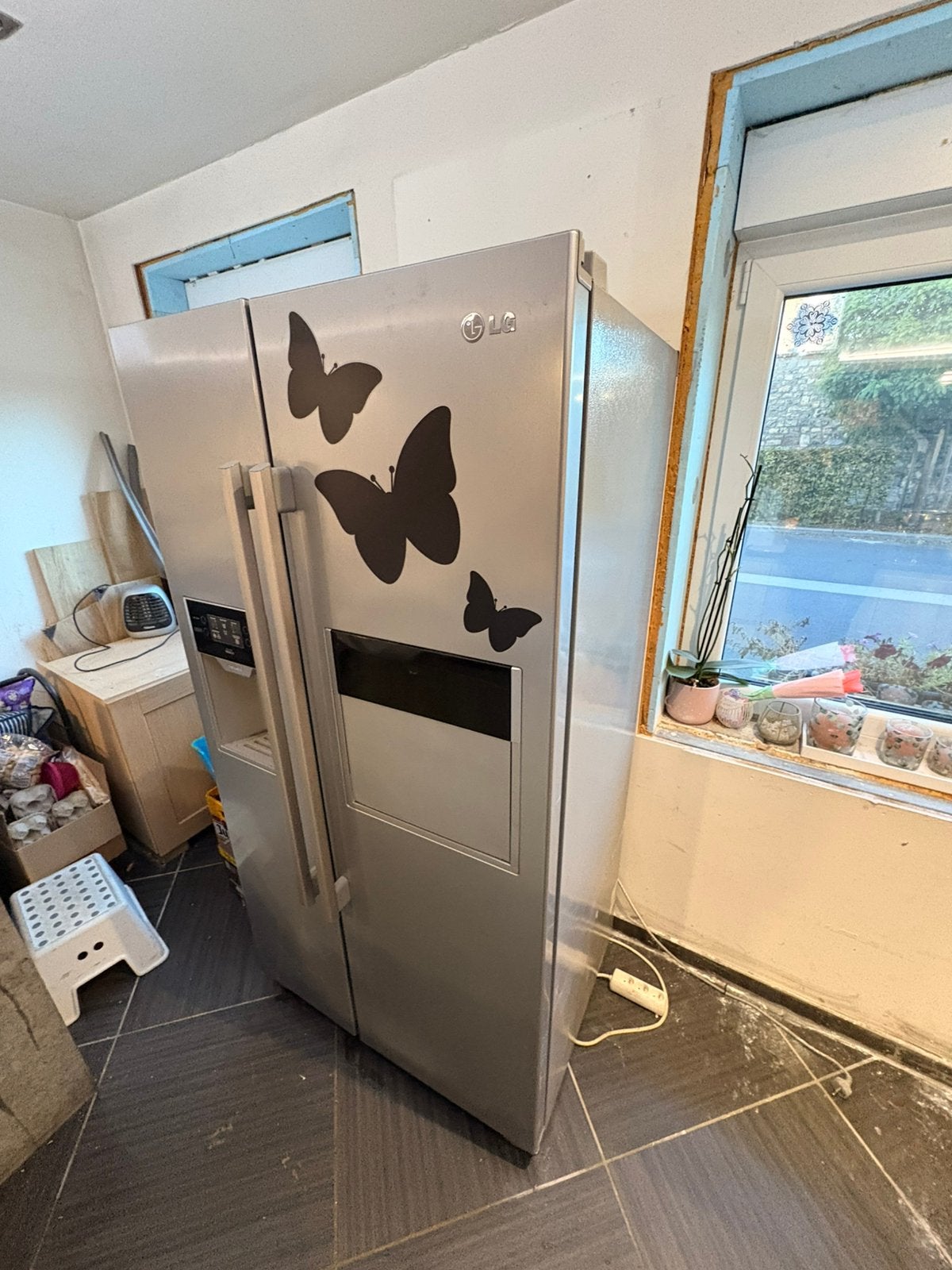 Frigo américain LG inox avec distributeur – 2 portes, Enlèvement, Utilisé
