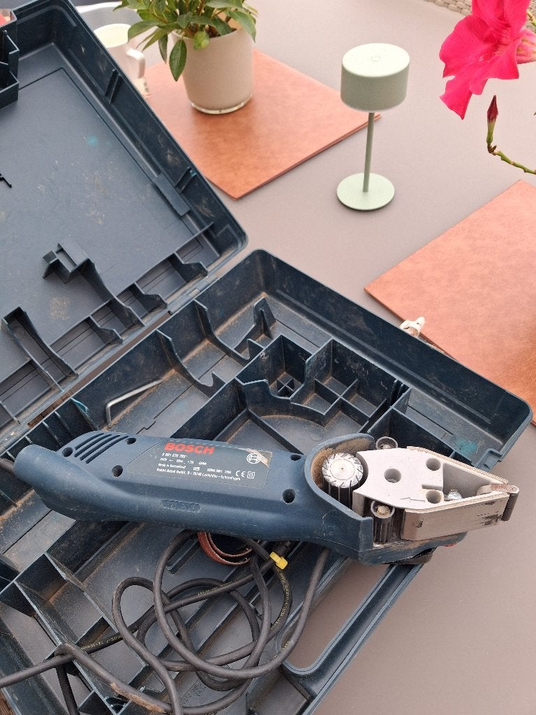 Bosch schuurmachine, Ophalen, Zo goed als nieuw, Minder dan 600 watt, Bandschuurmachine