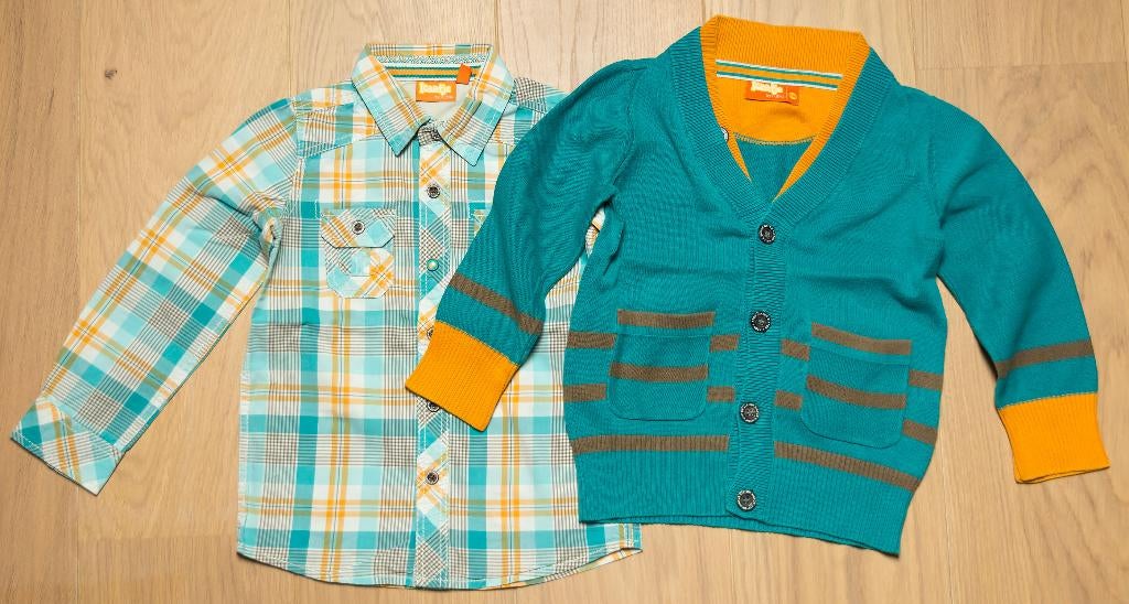 Groen geruit hemd/cardigan (Viktor) JBC, maat 104, Kinderen en Baby's, Kinderkleding | Maat 104, Gebruikt, Ophalen of Verzenden
