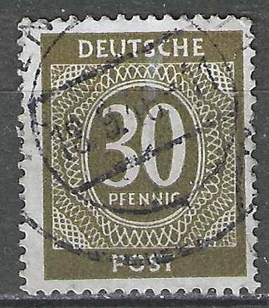 Duitsland A.A.S. 1946 - Yvert 18 - Cijfer in Ovaal (ST), Verzenden, Gestempeld