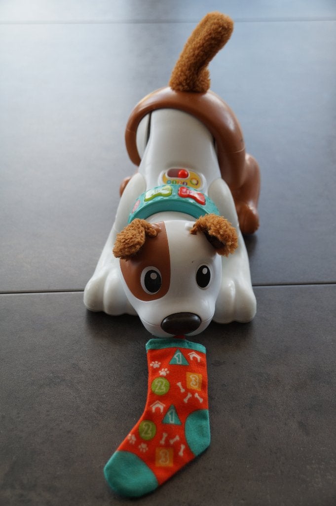 Fisher-Price 1-2-3 Kruip met mij Puppy Speeltje, Ophalen, Gebruikt, Duw- of Trekspeelgoed, Met geluid