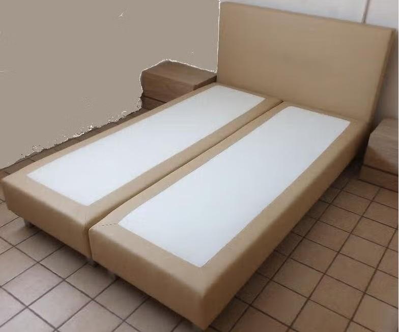 Boxspring 2,10 m x 1,40 m, Ophalen, 140 cm, Zo goed als nieuw, Twijfelaar