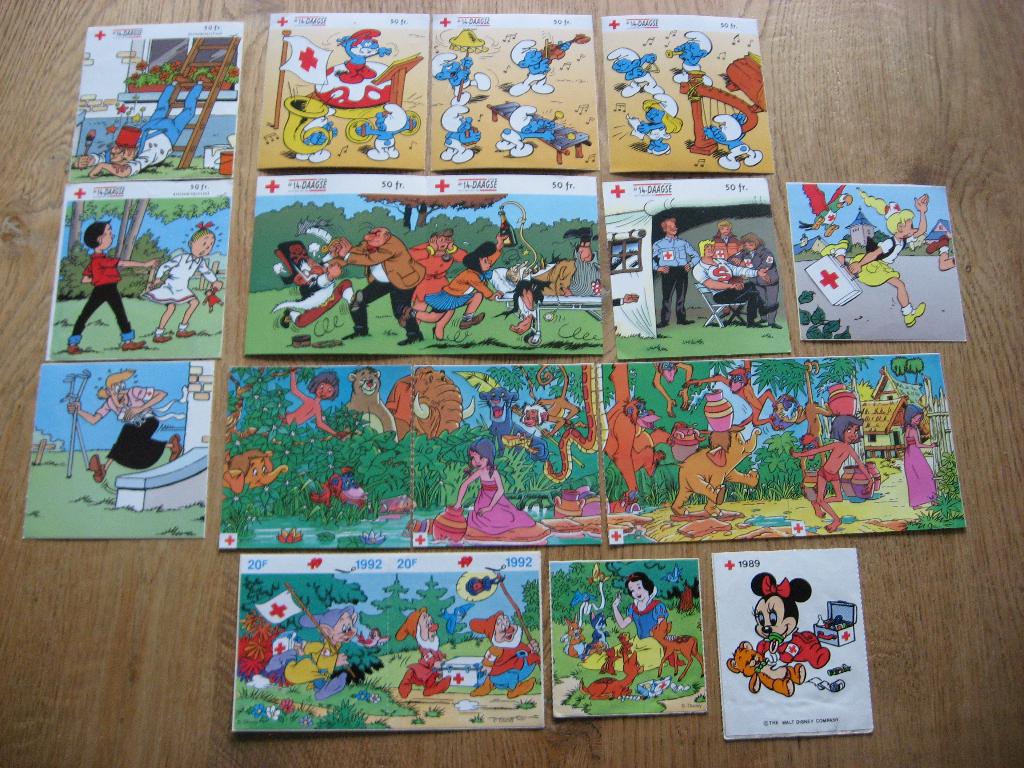 Vintage Stickers Nero Sneeuwwitje en de 7 Dwergen Jommeke, Ophalen, Overige figuren, Zo goed als nieuw, Plaatje, Poster of Sticker