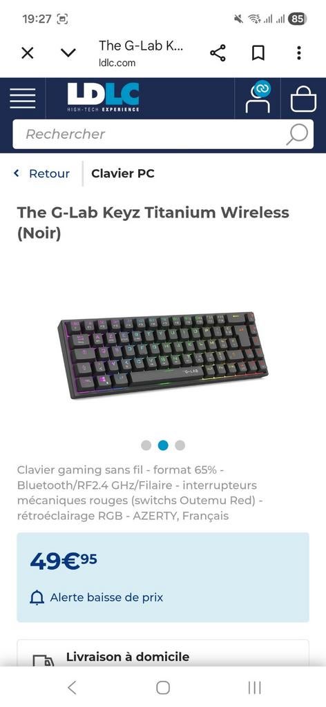 Clavier + casque gaming, Informatique & Logiciels, Claviers, Neuf, Clavier gamer, The g-lab, Azerty