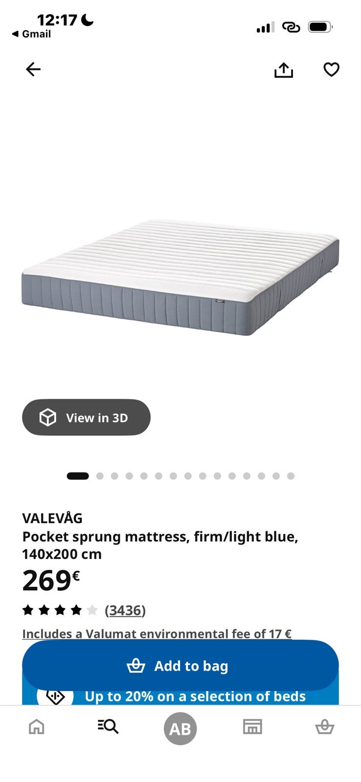 Matras 140x200, Ophalen, Gebruikt, Tweepersoons, 140 cm