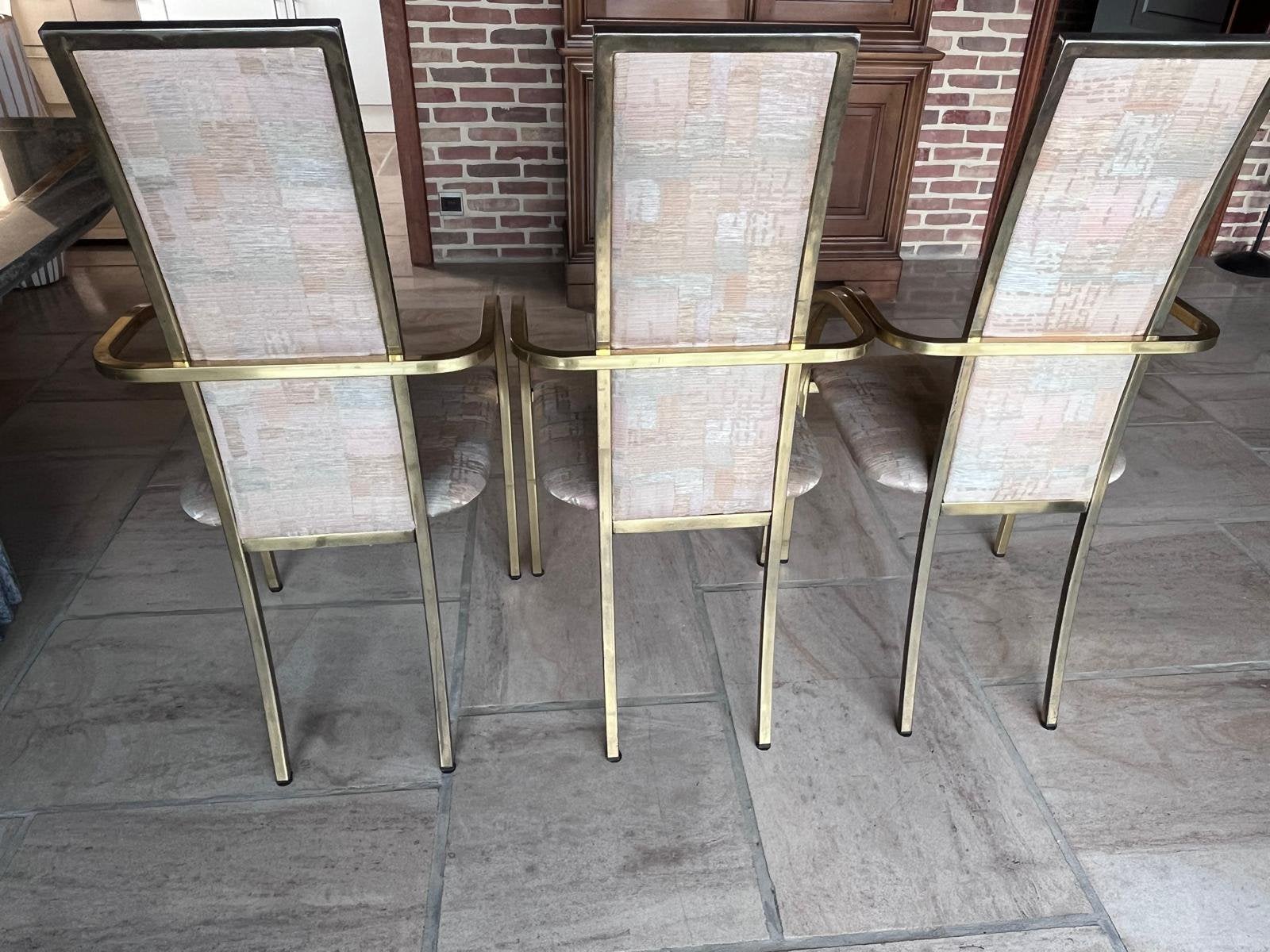 Stoelen chrome. Bekleed met stof.  Jaren 70, Ophalen, Stof