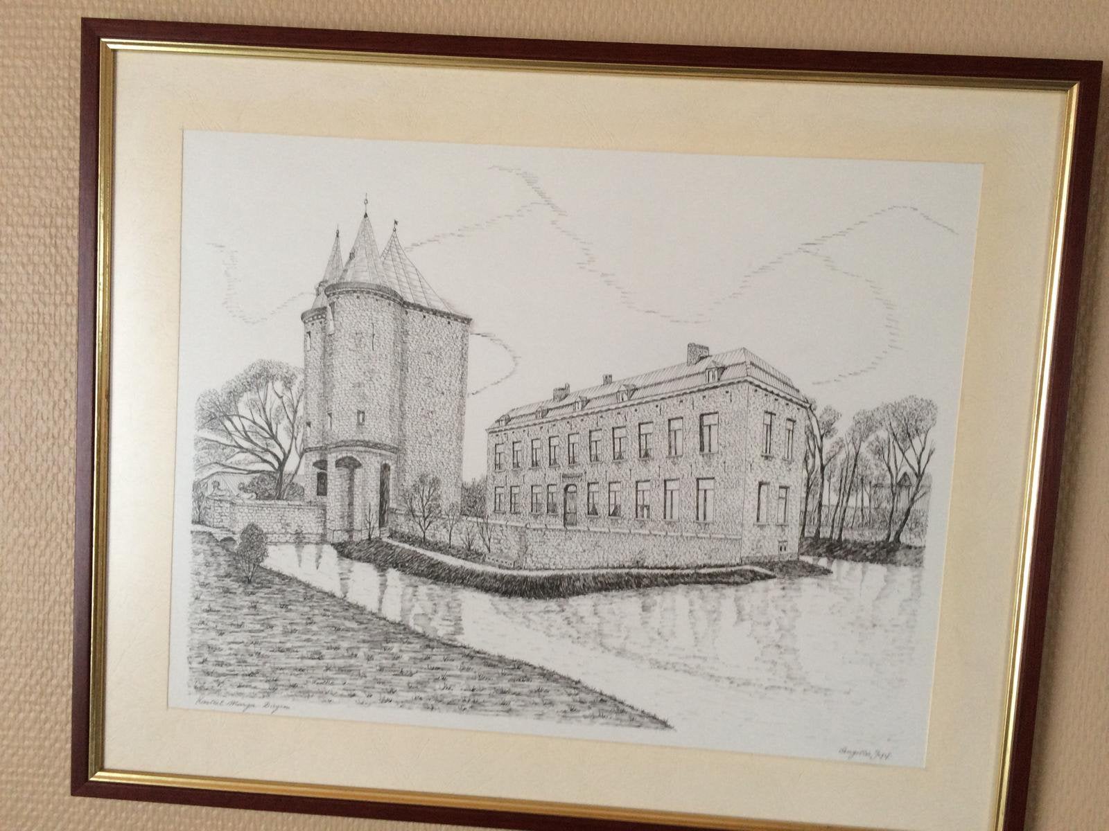 Diegem Kasteel Marga, Antiek en Kunst, Kunst | Tekeningen en Fotografie, Ophalen