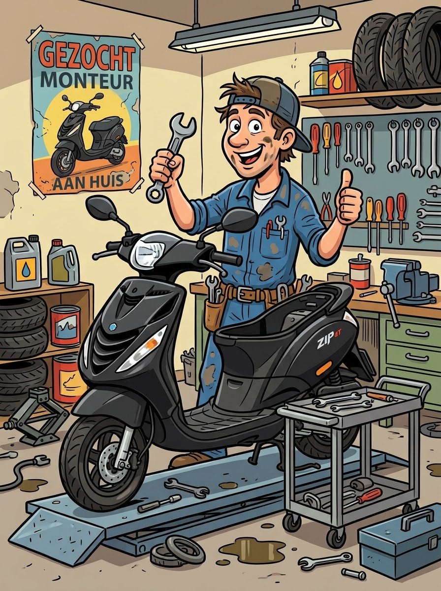 Gezocht Monteur Piaggio Zip 4T ( beschrijving ), Fietsen en Brommers, Ophalen, Zo goed als nieuw, Zip