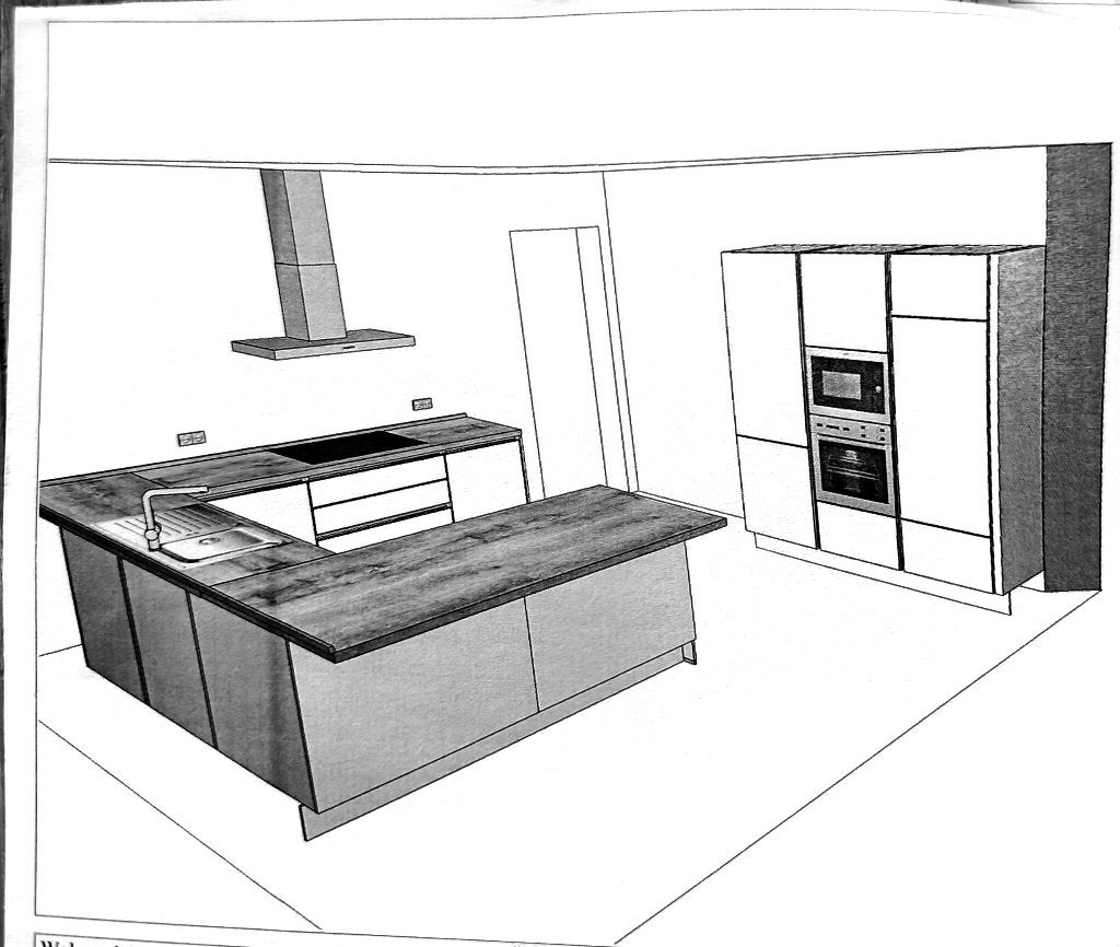 Crèmekleurige/ wit keuken, Maison & Meubles, Cuisine | Cuisines complètes, Synthétique, Enlèvement, Autres types, Blanc