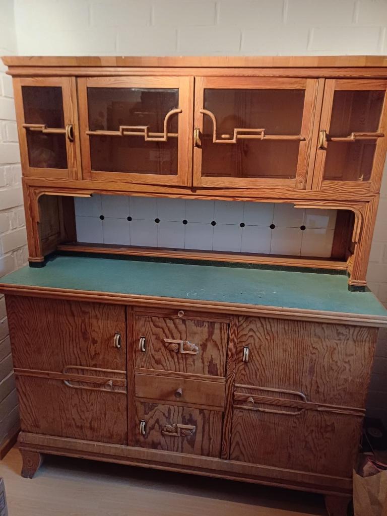 Commode Art déco allemande en pin, restaurée, Maison & Meubles, Armoires | Buffets, 150 à 200 cm, Comme neuf, Art Deco, Pin
