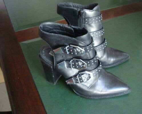 *VAL* Bronx lederen schoenen, dames. mt 39, Kleding | Dames, Zwart, Ophalen of Verzenden, Schoenen met hoge hakken, Gedragen