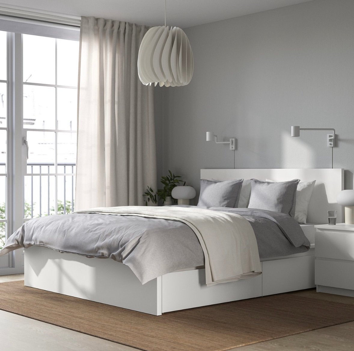 Cadre de lit 140x200 MALM + tiroirs + sommiers + matelas, Enlèvement, 200 cm, Deux personnes, 140 cm