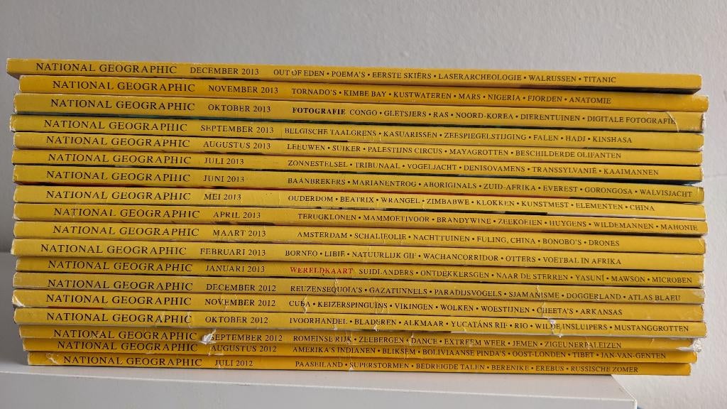 National Geographic 07/2012 -  12/2013, Boeken, Tijdschriften en Kranten, Ophalen, Gelezen, Wetenschap en Natuur