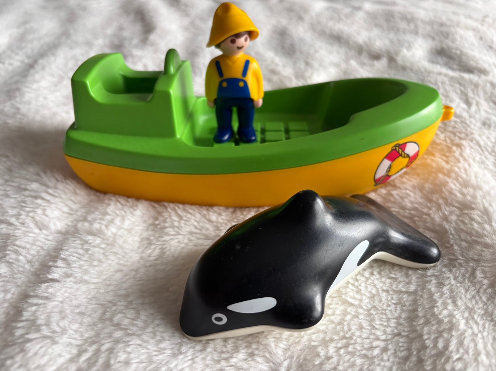 Vintage Playmobiel 123 Visser met orka, Ophalen of Verzenden, Gebruikt