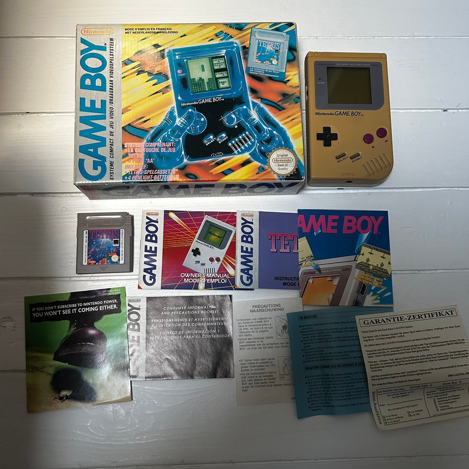 Gameboy classic met tetris, doosje en boekjes, Games en Spelcomputers, Ophalen of Verzenden, Zo goed als nieuw