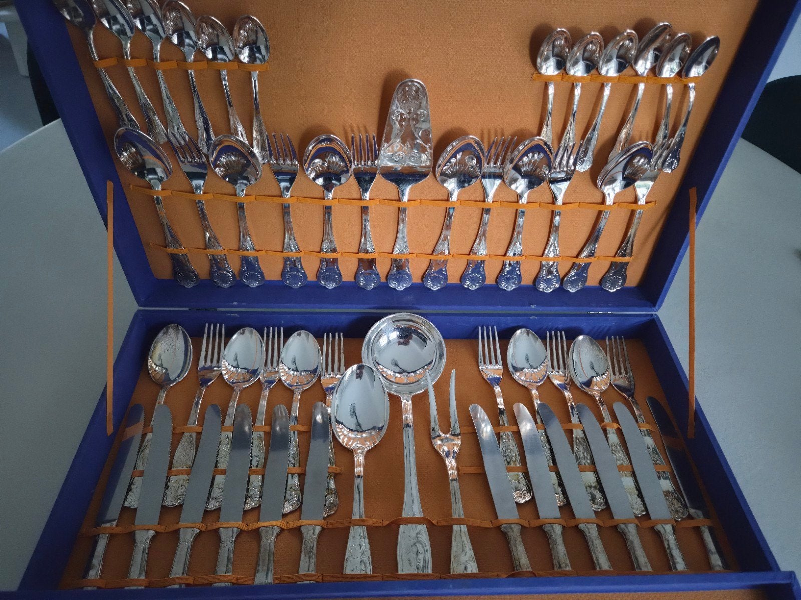 12 delig verzilverd bestek, Antiek en Kunst, Ophalen