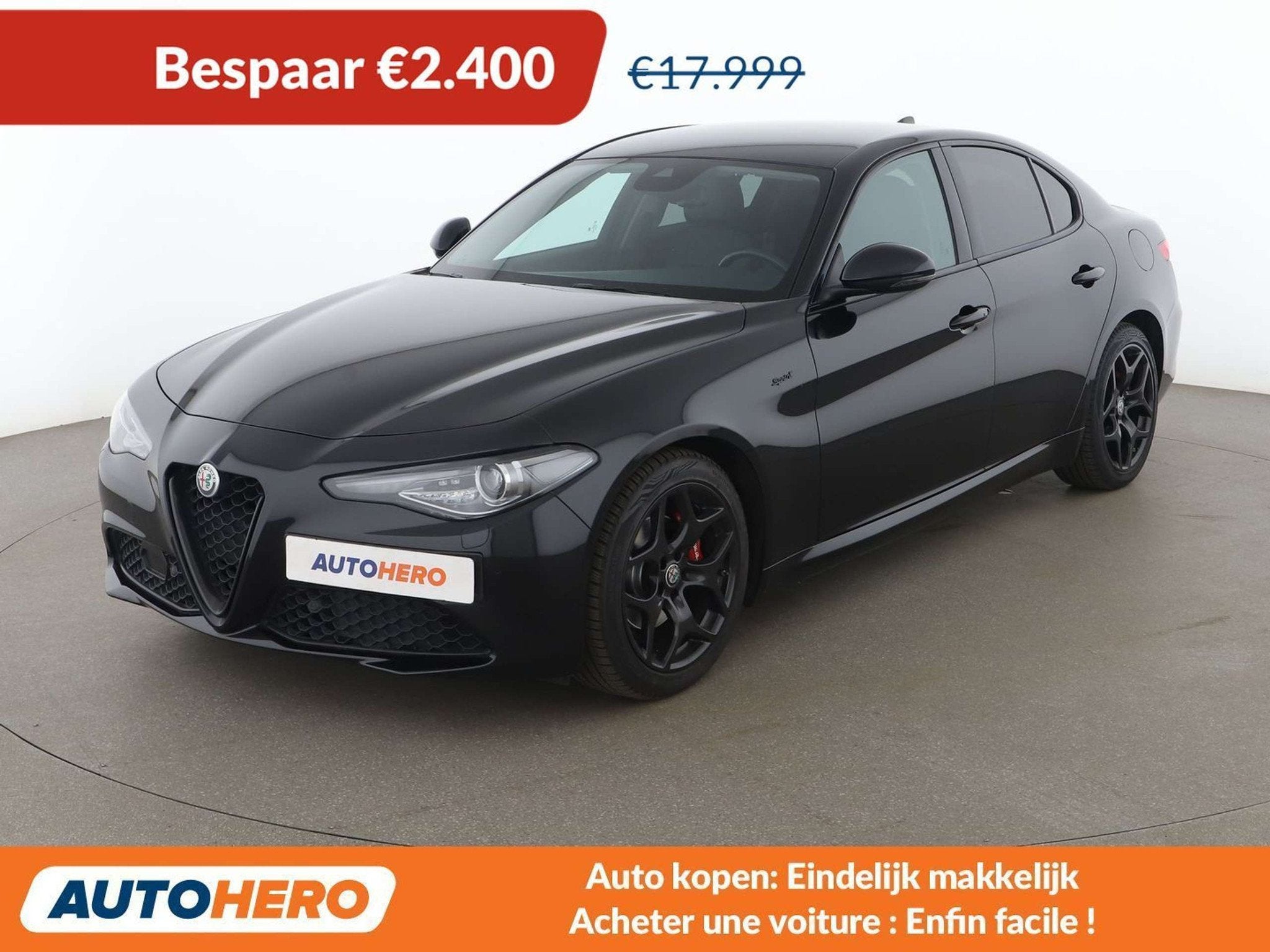 Alfa Romeo Giulia 2.2 JTDM Sprint (bj 2020, automaat), Auto's, Alfa Romeo, 4 deurs, Achterwielaandrijving, Gebruikt, Zwart