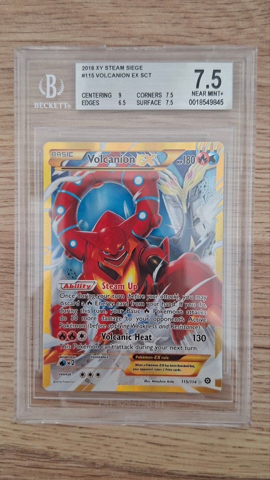 Volcanion ex secret rare 115/114 Pokémon Steam Siege., Ophalen of Verzenden