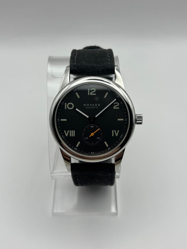 Nomos Club Campus 38 – Réf. 736 – 38,5 mm — Night Steel Back, Handtassen en Accessoires, Horloges | Heren, Ophalen of Verzenden