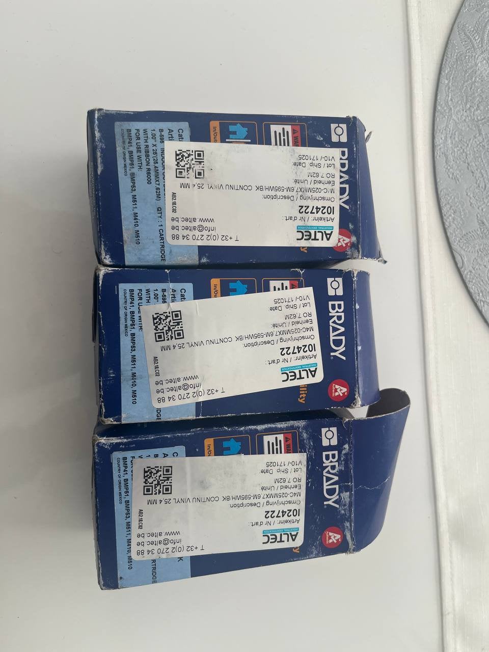 3 nieuwe Brady B-595 labelcartridges, Computers en Software, Ophalen of Verzenden, Zo goed als nieuw