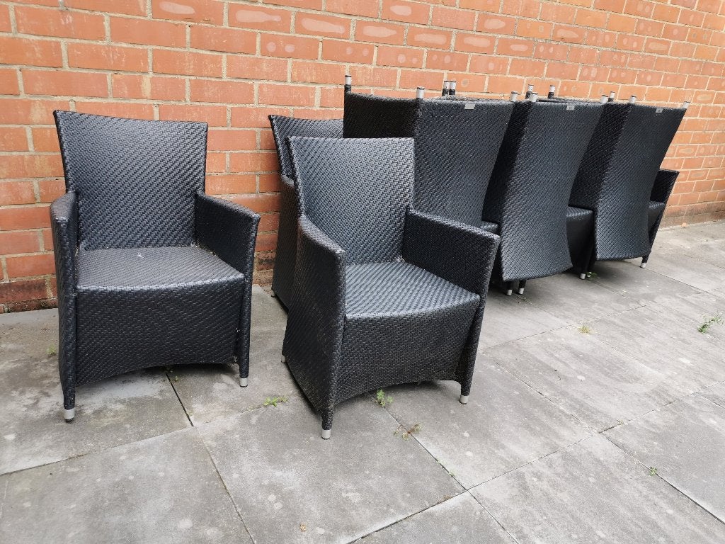 10 tuinstoelen manutti, Tuin en Terras, Ophalen, Gebruikt, Metaal