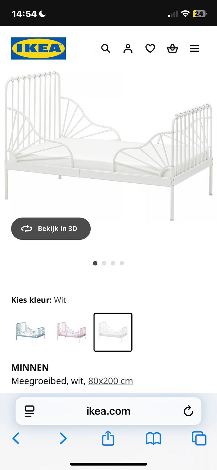 Meegroei bed Ikea, Kinderen en Baby's, Kinderkamer | Bedden, Ophalen, Zo goed als nieuw