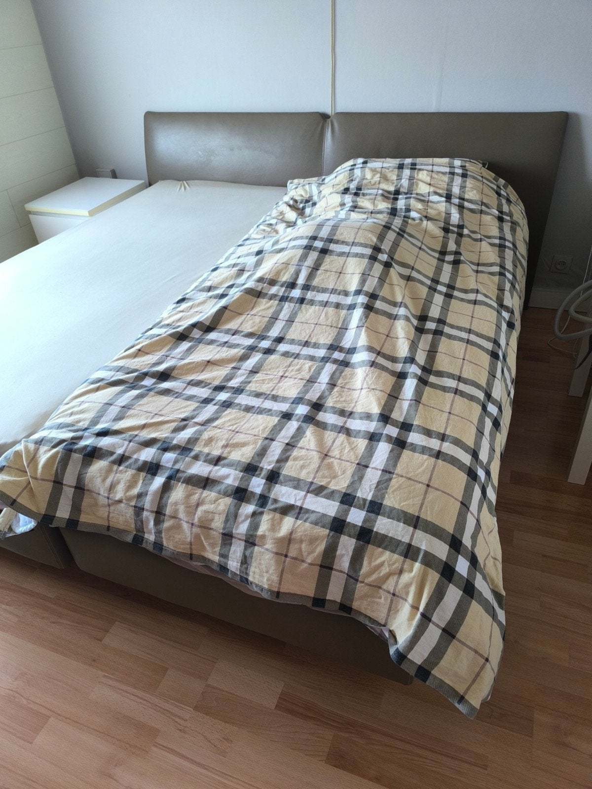 boxspring 2persoons 2x90cm/200, Beige, Comme neuf, Enlèvement, 180 cm