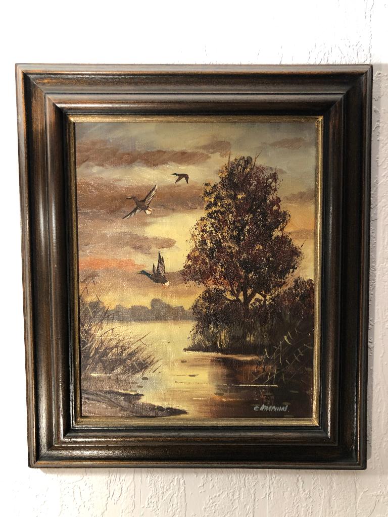 tableau artiste HASMAN encadré dans une très beau cadre bois, Antiquités & Art, Art | Peinture | Classique, Enlèvement