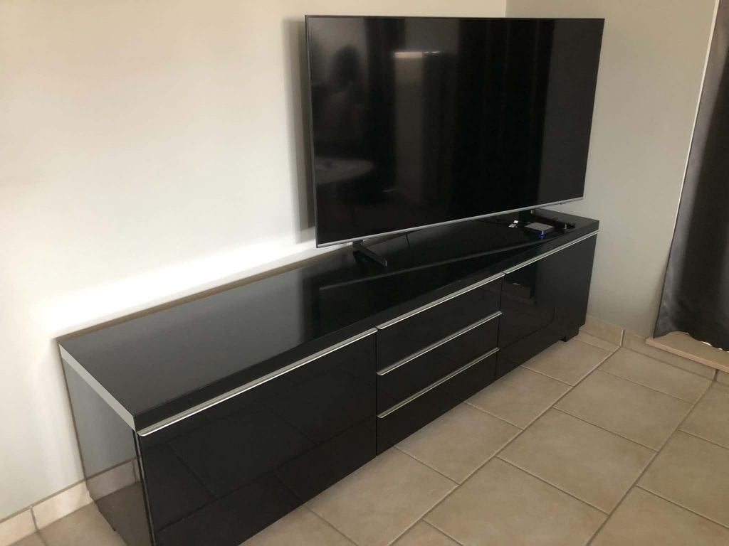 Meuble TV noir hors téléviseur, 25 à 50 cm, Moins de 100 cm, 150 à 200 cm, Comme neuf