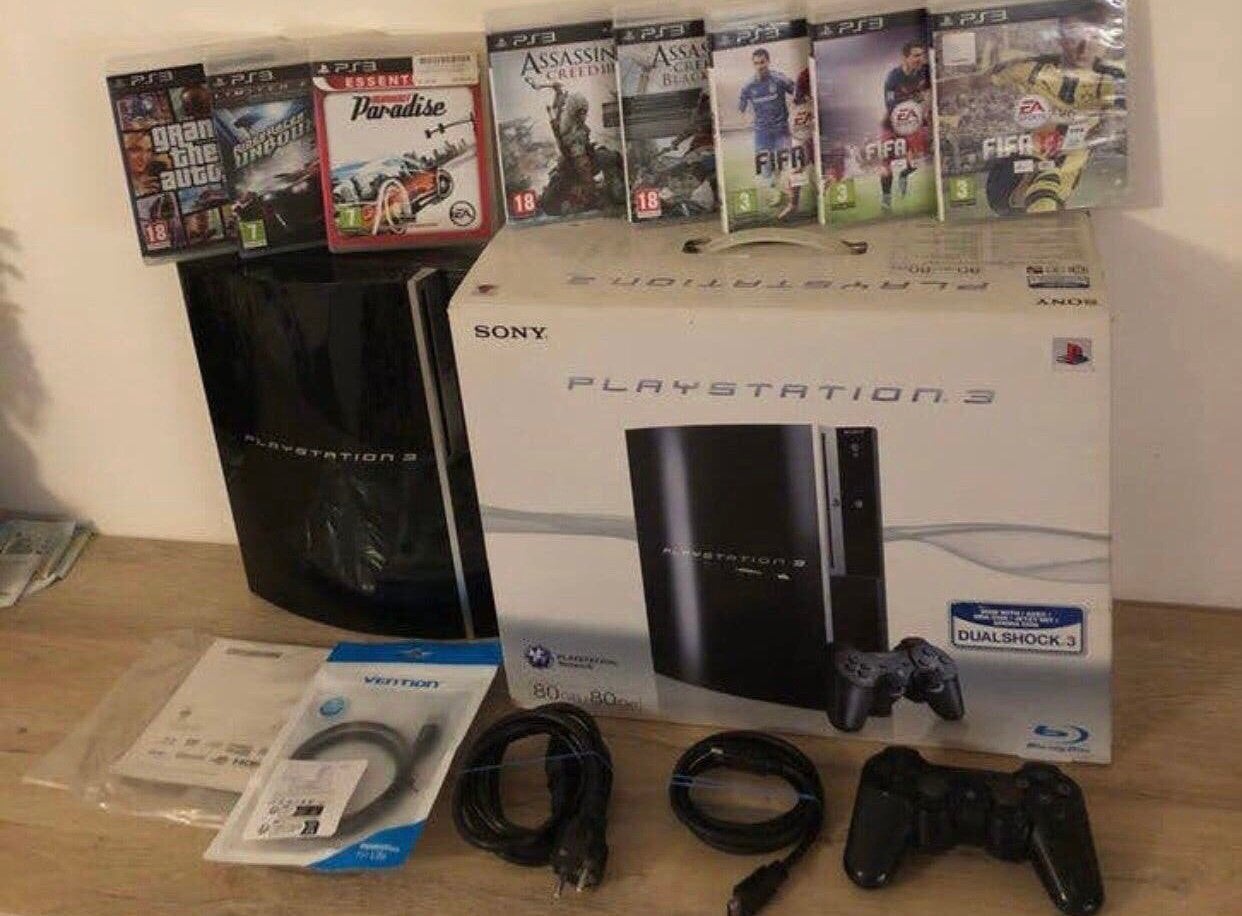 Ps3 phat CECHK04  80 gb met  8 games, Met games, Phat, Zo goed als nieuw, Met 1 controller