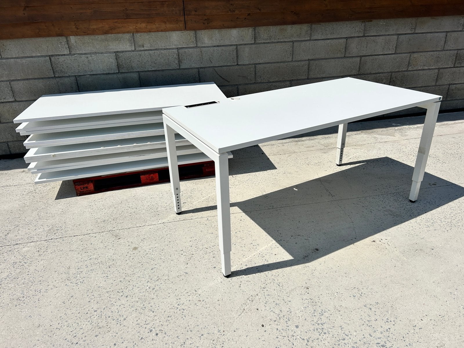 SET VAN 60 WITTE KANTOORTAFELS 160  80 CM - IDEAAL VOORg, Doe-het-zelf en Bouw, Ophalen, Zo goed als nieuw