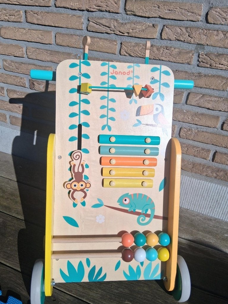 Janod - Tropik - Baby loopwagen met 6 activiteiten, Ophalen
