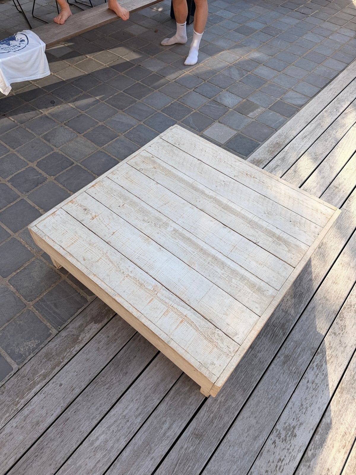 Houten salontafel, Huis en Inrichting, Ophalen, Gebruikt, Vierkant, Landelijk
