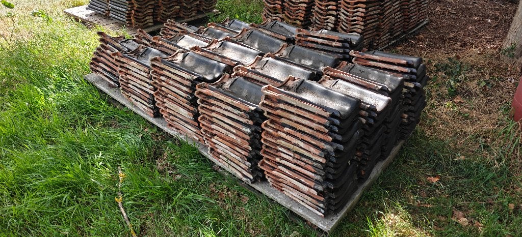 Zwarte dakpannen - Gebr. Laumans - HOLLAND - 840 stuks, Pierre ou Argile, Enlèvement, Utilisé, Noir