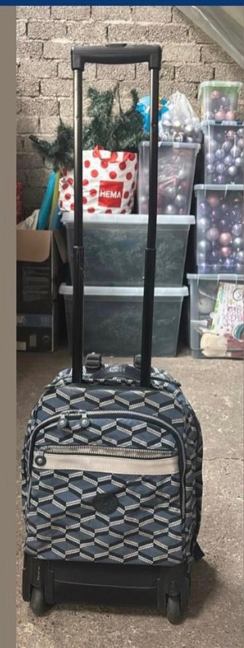 Kipling boekentas met wieletjes, Ophalen, Zo goed als nieuw, Wit