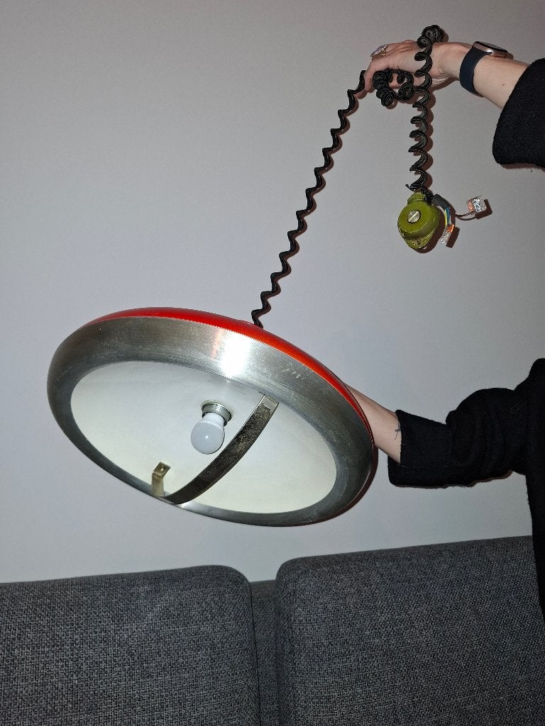 Lampe suspendue Vintage Space Age Rolly Brevettato 1974, Enlèvement ou Envoi, Maison et Meubles