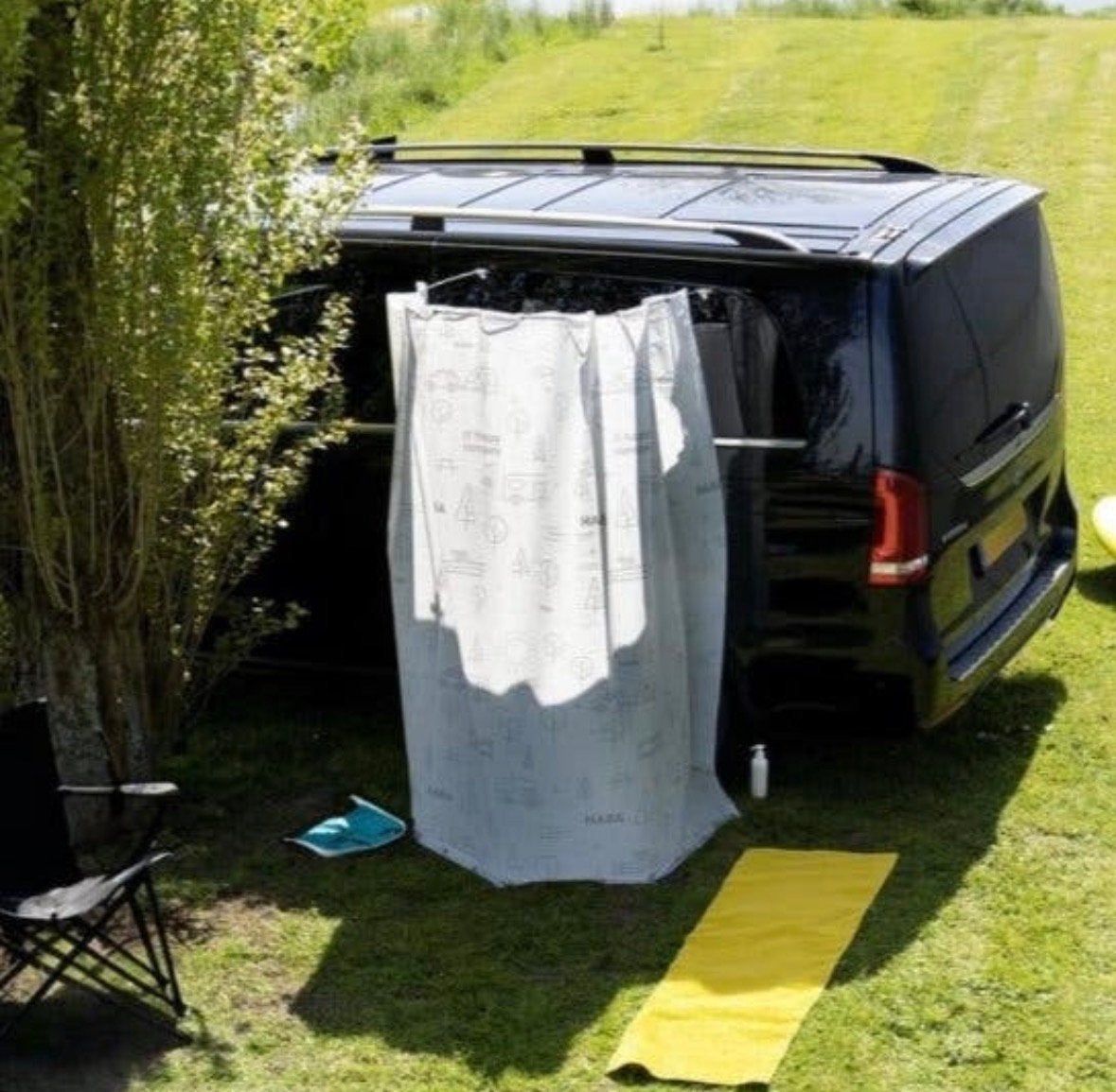 Haba - Cascata Mobiel Douchegordijn, Caravans en Kamperen, Ophalen, Zo goed als nieuw