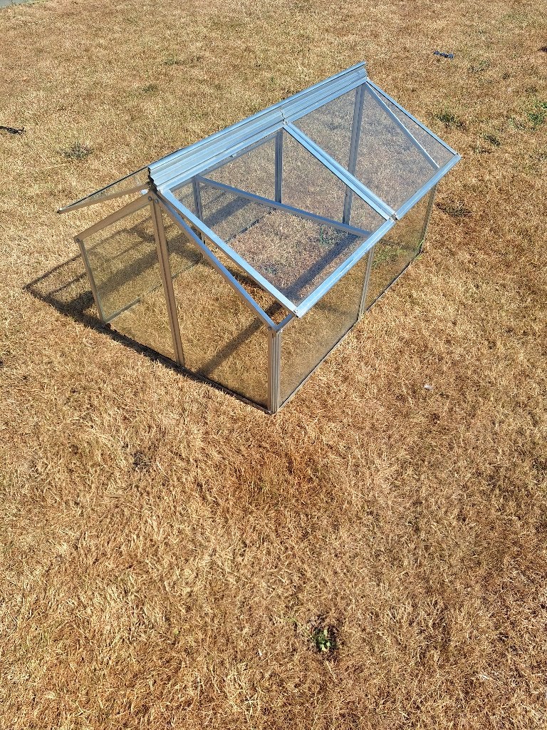 Glazen mini serre 12080cm, aluminium frame, Tuin en Terras, Overige Tuin en Terras, Ophalen, Zo goed als nieuw
