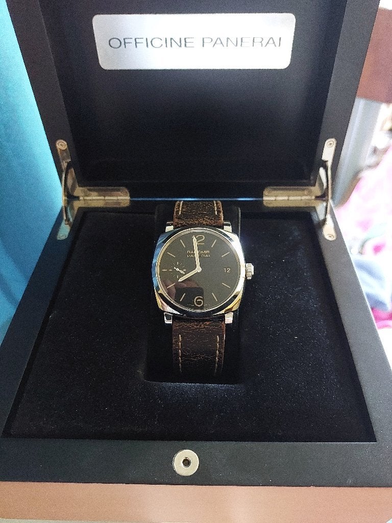 Panerai Radiomir 19.40, Leer, Staal, Polshorloge, Nieuw