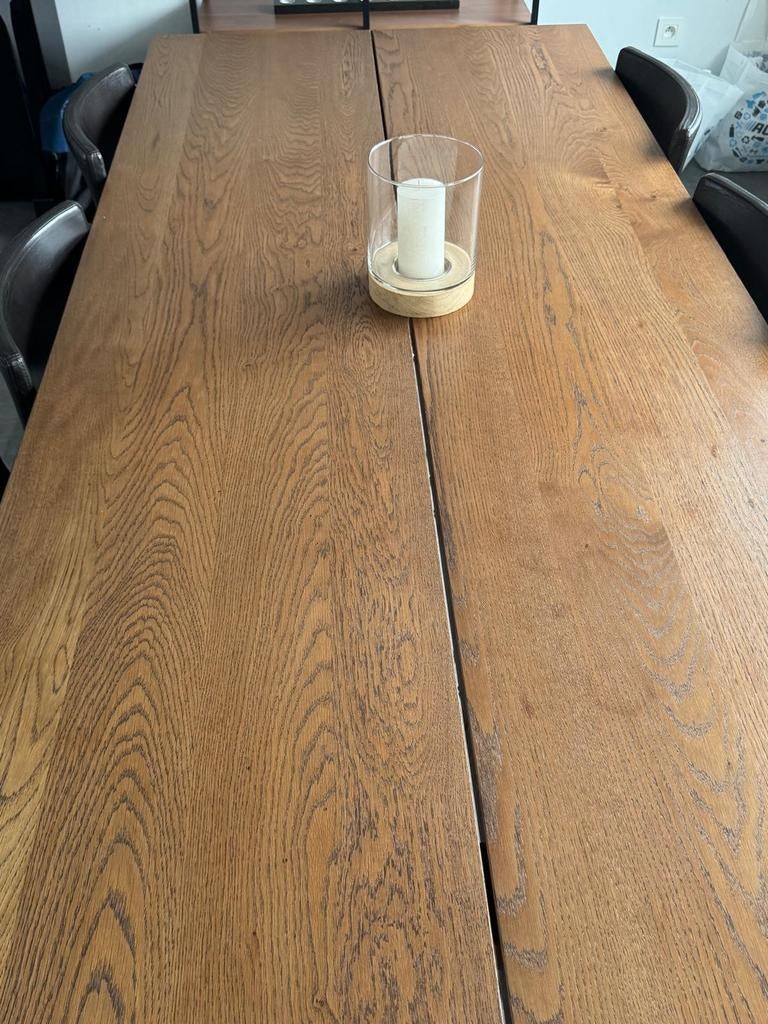 Tafel en stoelen in batch, Huis en Inrichting, Tafels | Eettafels, Zo goed als nieuw, Vijf personen of meer, Rechthoekig, Eikenhout