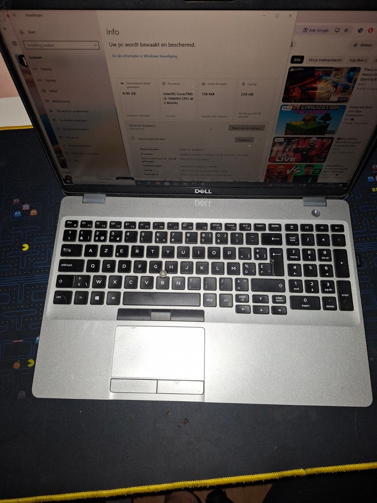 Dell Latitude 5511 (i5-10400H / 8GB RAM / 256GB NVMe SSD), Enlèvement ou Envoi, 8 GB, SSD