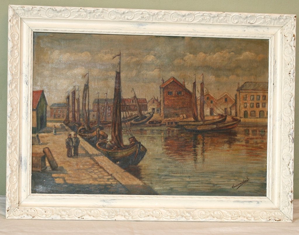 Van Cauwenbergh - Schilderij Olie op doek, Doek, Ophalen of Verzenden, Gesigneerd, Olieverf