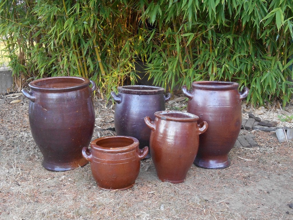 5 vieux pots de conservation bruns, Enlèvement