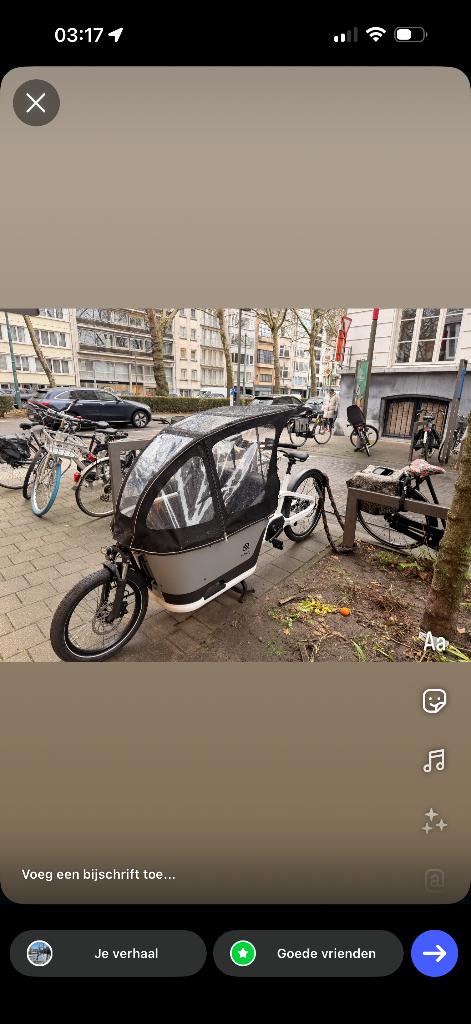 NIEUW BAKFIETS CARQON, Fietsen en Brommers, Fietsen | Bakfietsen, 3 kinderen, Huif, Zo goed als nieuw, Ophalen